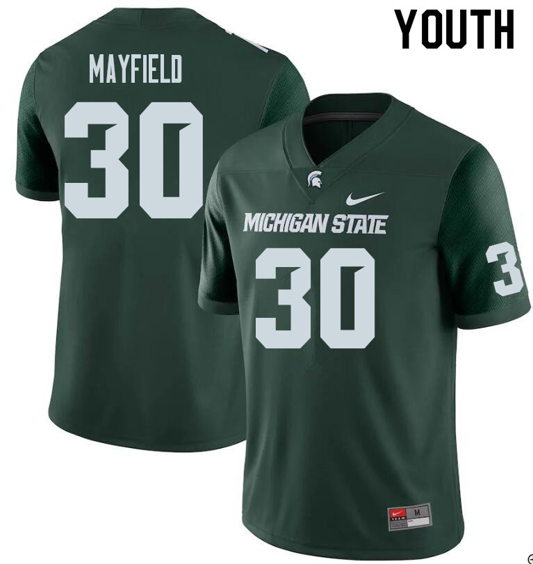 Youth #30 Chris Mayfield Michigan State Spartans College Football Jerseys Sale-Green